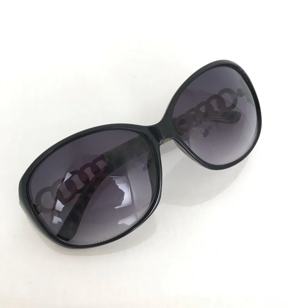 Guess Women's Sunglasses Black Frames W/Leopard Print Gold Rhinestone Accents